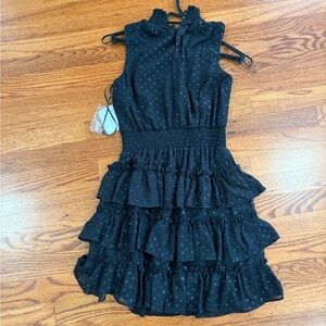 1. State Black Sleeveless Ruffle Tiered Dress, size small